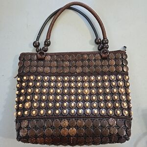 Vintage Brown Beaded Handbag